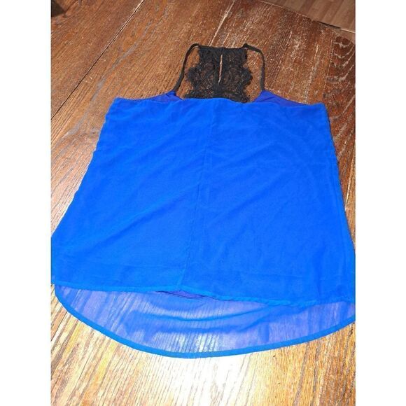 Large Japna Blue Black Chemise Nighty Lingerie Baby Doll Spaghetti Strap - Picture 3 of 4